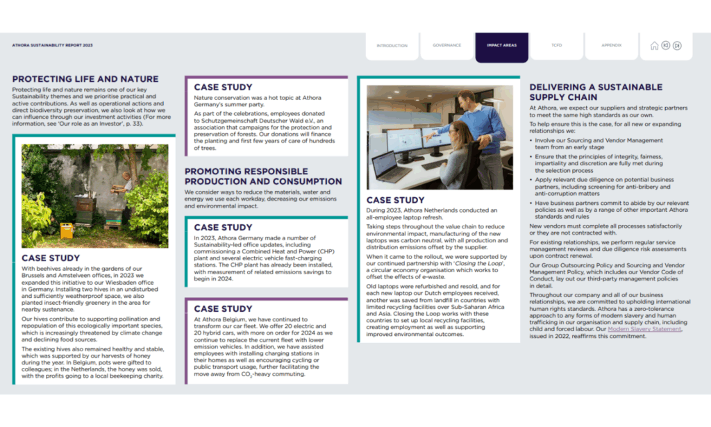 Athora Sustainability Report text
