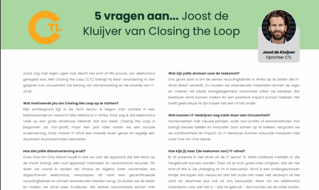 Joost de Kluijver in ilionx CSR report